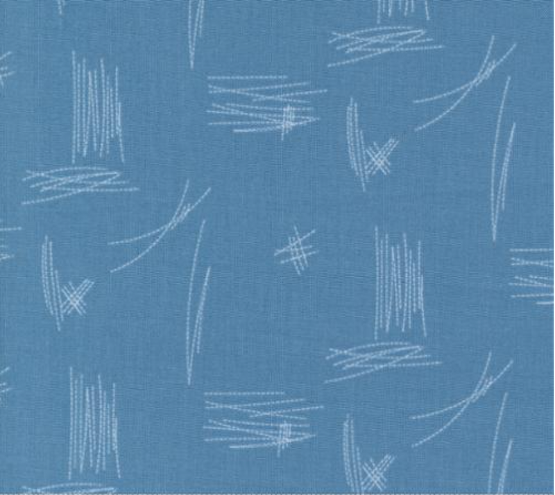 Bluish Stitches Deep Sea Yardage