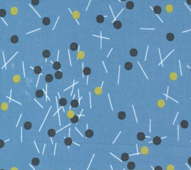 Bluish Pins Buttons Deep Sea Yardage