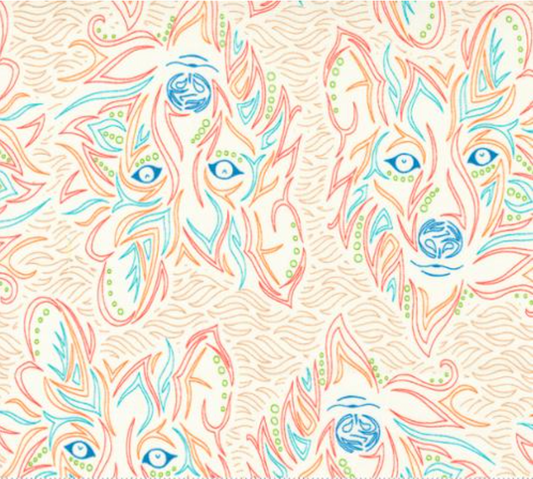 Land of Enchantment Marshmallow White Wolf Yardage