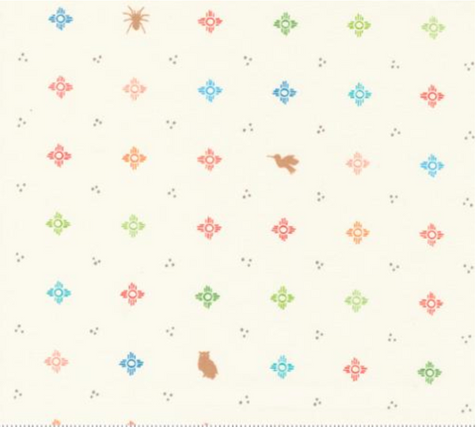 Land of Enchantment Marshmallow White Animals Yardage