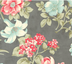 Collections Etchings Charcoal Bold Blossoms Yardage