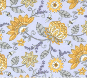 Honey Lavender Soft Lavender Bee Yardage