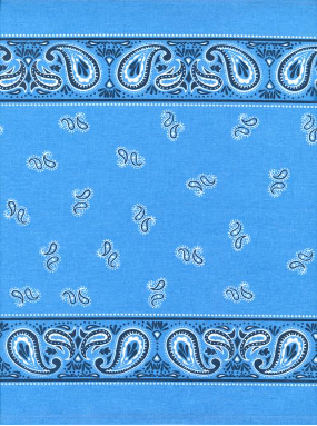 16" Classic Retro Blue Bandana Toweling