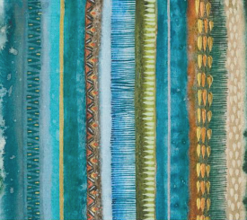Desert Oasis Spruce Native Stripes Yardage