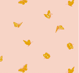 Flowerland Vintage Pink Dainty Butterfly Yardage