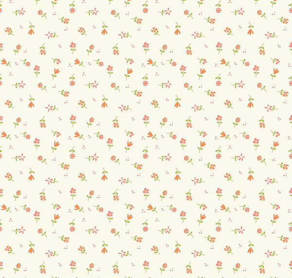 Spring's in Town Flower Toss Cream Yardage