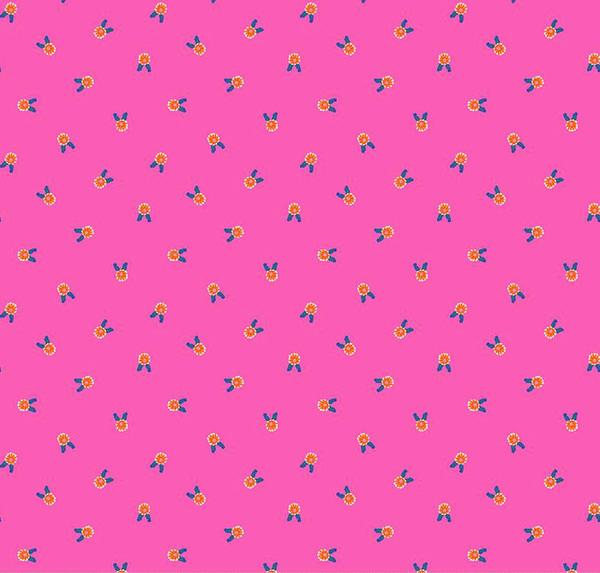 Splendid Flowers Hot Pink Yardage