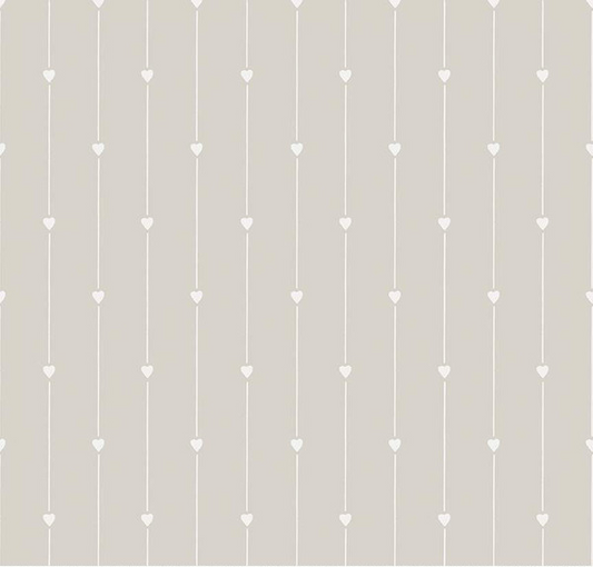 All My Heart Heart Strings Gray Yardage