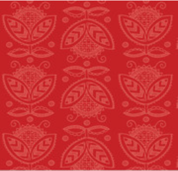 All My Heart Valentine Thistles Red Yardage