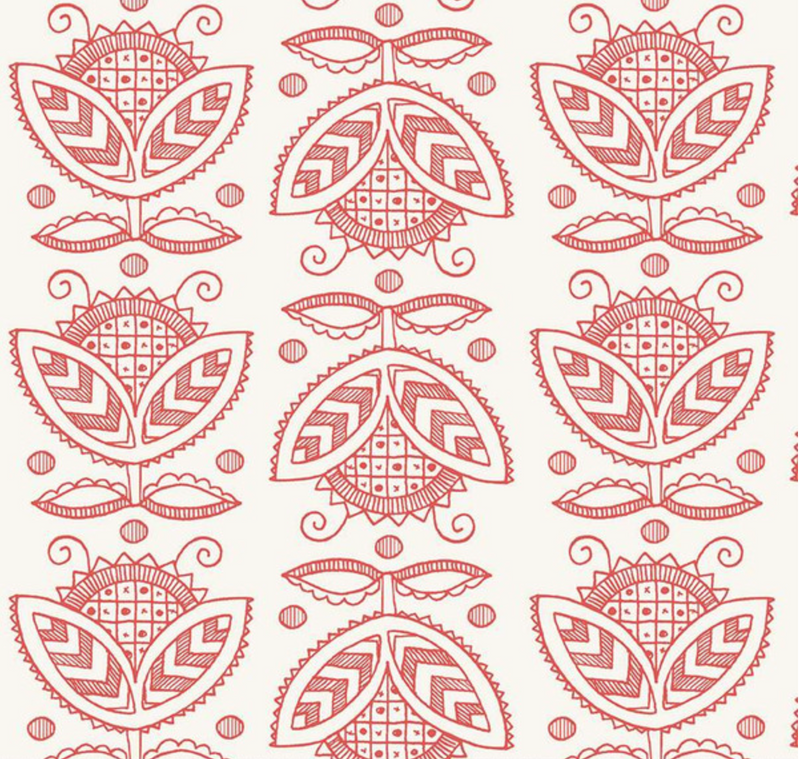 All My Heart Valentine Thistles White/Red Yardage