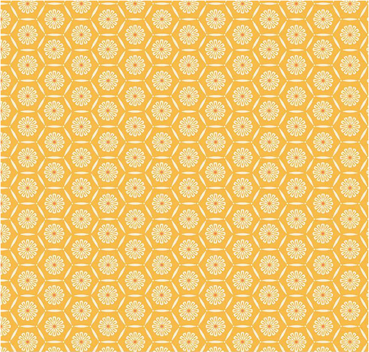 Market Street Hexagons Yellow Yardage