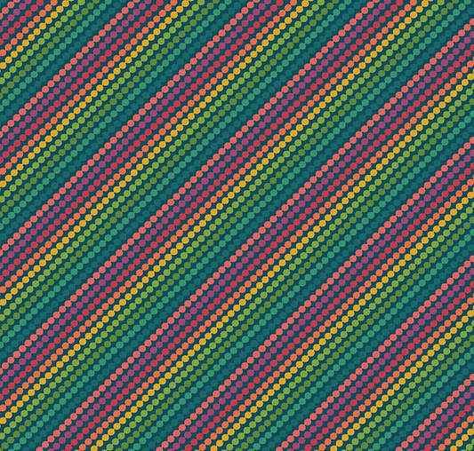 Market Street Rainbow Stripes Navy Yardage