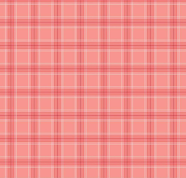 My Valentine Plaid Coral Yardage