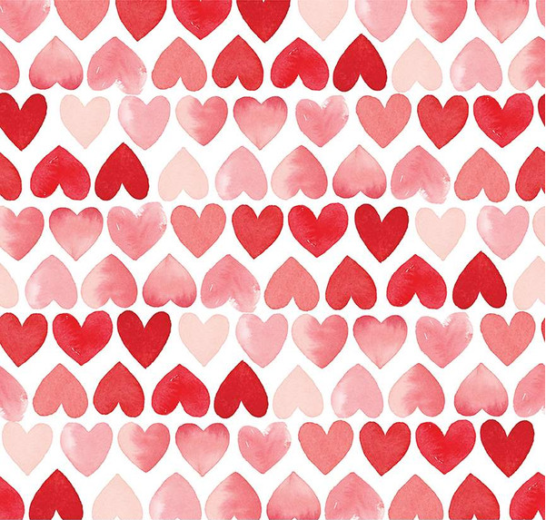 My Valentine Hearts White Yardage