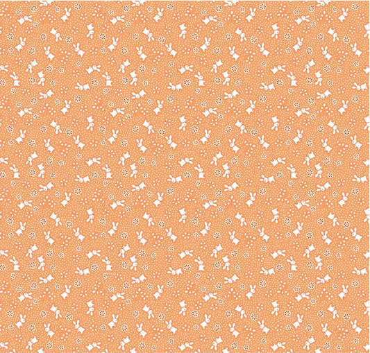 Storytime 30s Bunnies Orange Yardage