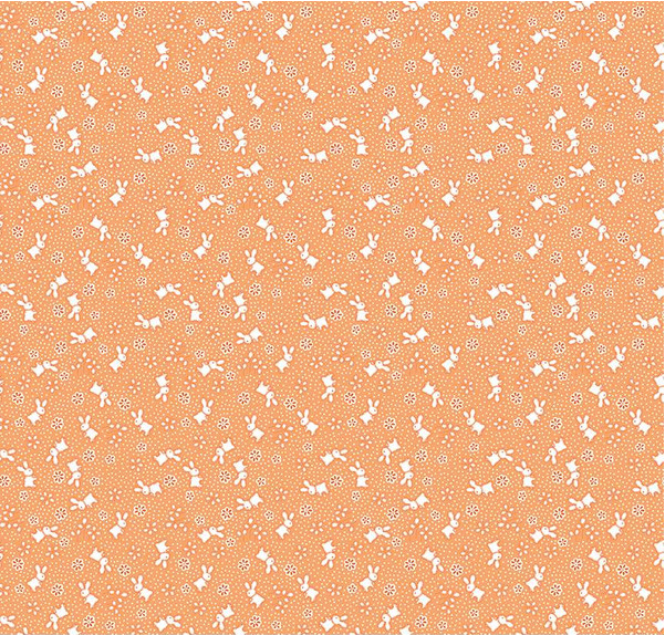 Storytime 30s Bunnies Orange Yardage