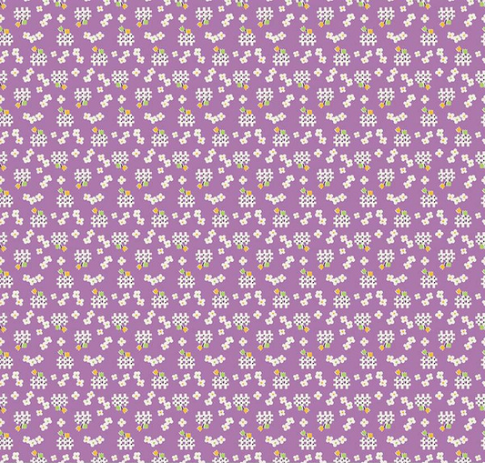 Storytime 30s Fences Purple Yardage