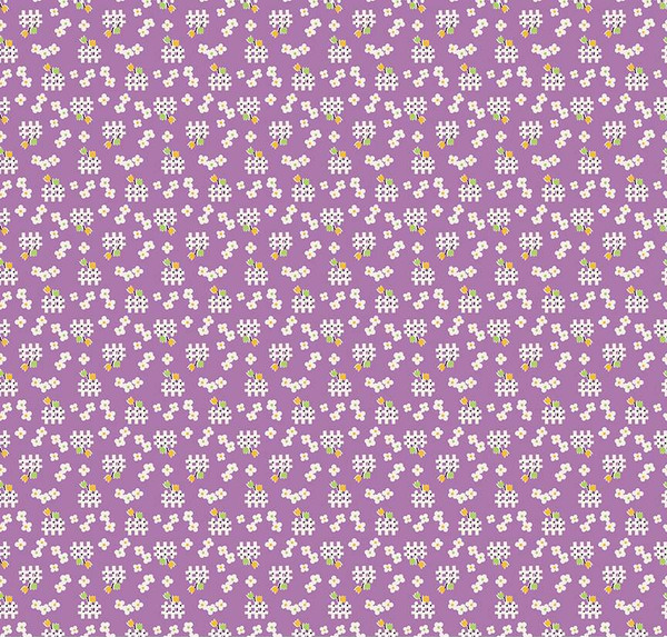 Storytime 30s Fences Purple Yardage