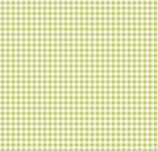 Picnic Florals Gingham Green Yardage
