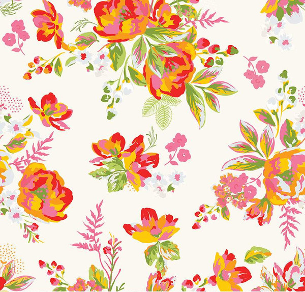 Picnic Florals Main Cream Yardage