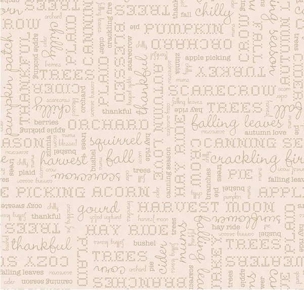 Autumn Words Latte Yardage