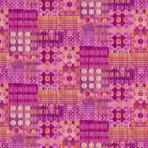 Kinetic Geometrics Dotty Plaid Pink Yardage