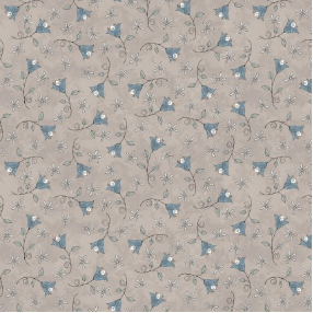 Butterflies & Blooms Tulip Toss Taupe Yardage