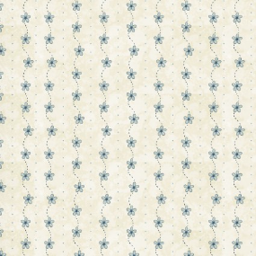 Butterflies & Blooms Flower Stripe Cream Yardage