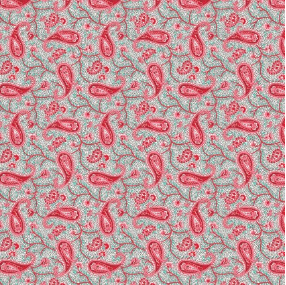 Nana Mae 7 Paisley Red Yardage