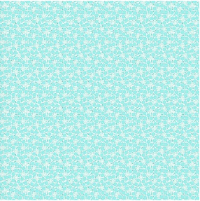 Nana Mae 7 Small Flowers Aqua Yardage