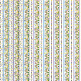 Hoppy Hunting Border Stripe Pastel Blue Yardage