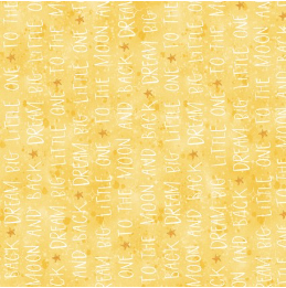 To The Moon Running Words Yellow Yardage