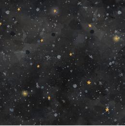 To The Moon Night Sky Black Yardage