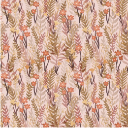 Desert Bloom Flowers & Leaves Blush Yardage