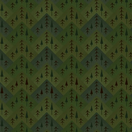 The Mountains are Calling Flannel Tree Mountain Green Yardage