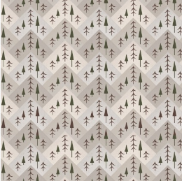 The Mountains are Calling Flannel Tree Mountain Cream Yardage