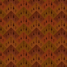 The Mountains are Calling Flannel Tree Mountain Rust Yardage