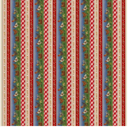 The Chicken Club Border Stripe Multi Yardage