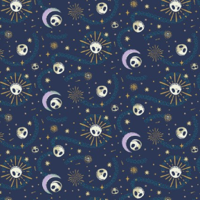 Nightmare Before Christmas Mystic Opulence Astral Jack Skellington Navy Yardage