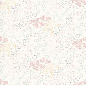 Strawberry Days Linework Light Cream Yardage