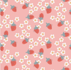 Strawberry Days Strawberries Coral Yardage