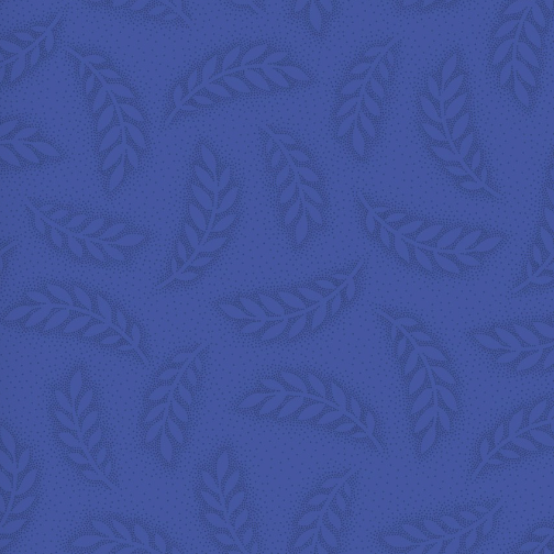 French Quarter Dot Leaves Dark Blue Fabric