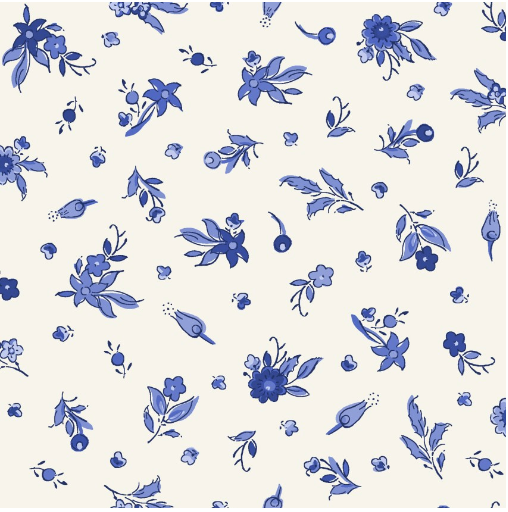 French Quarter Small Floral Cream Yardage