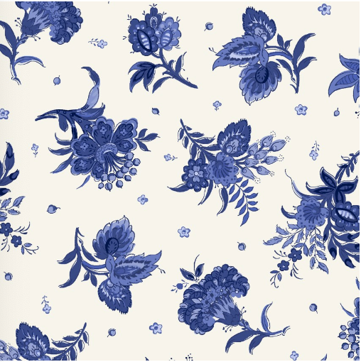 French Quarter Medium Floral Cream Fabric