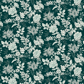 Tranquility Floral Teal Yardage