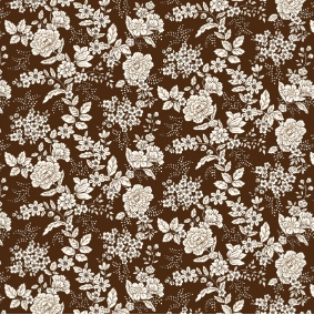 Tranquility Floral Brown Yardage