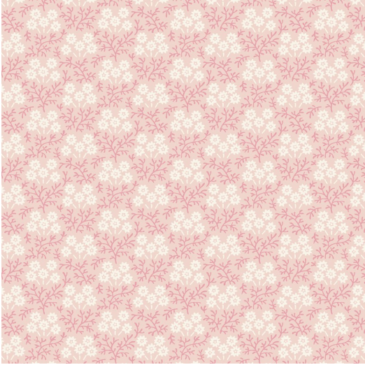 Birdsong Trailing Flowervine Pink Fabric