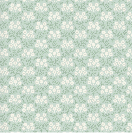 Birdsong Trailing Flowervine Light Green Fabric