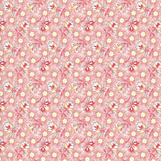 Birdsong Flower Puffs Pink Fabric