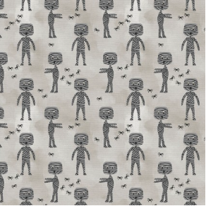 Tricks & Treats Mummy Walk Grey Yardage